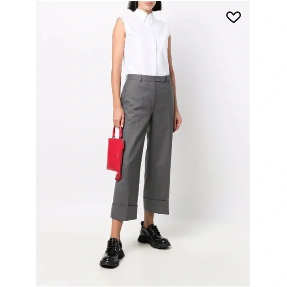 THOM BROWNE Sleeveless Pointed Collar Shirt 46